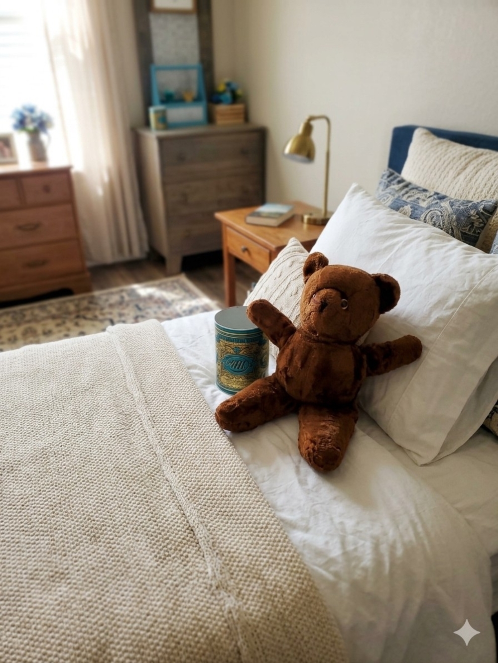 Vintage Knickerbocker "Teddy Kuddles" plush bear Circa 1940s to 1960s